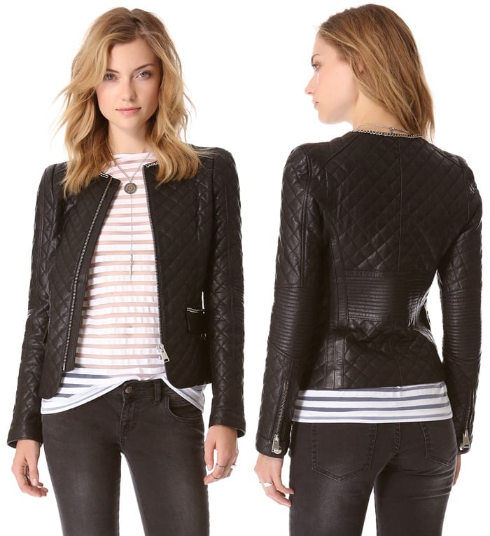Anine Bing Quilted Leather Jacket