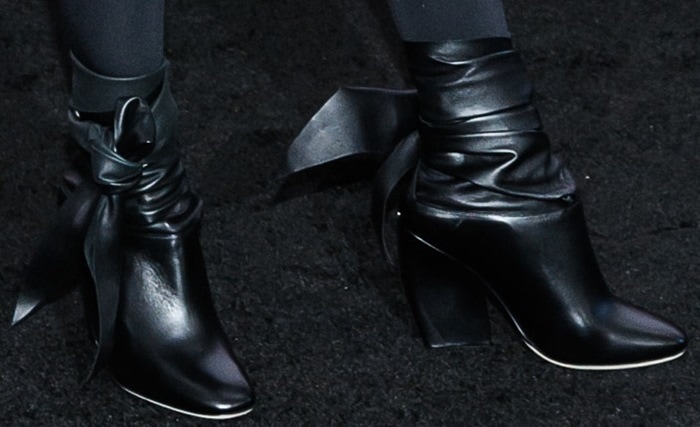 Cameron Diaz rocks ugly Dior ankle-tie boots