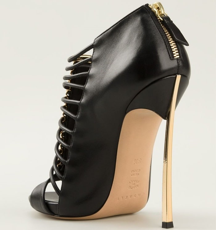 Black Casadei Cage Stiletto Sandals