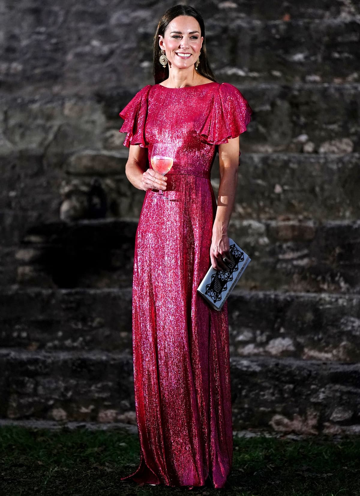 Kate Middleton shimmered in a hot pink dress from the popular British label The Vampire's Wife