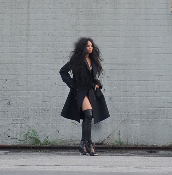 Ciara at a Vogue photo shoot in downtown Los Angeles on December 18, 2014