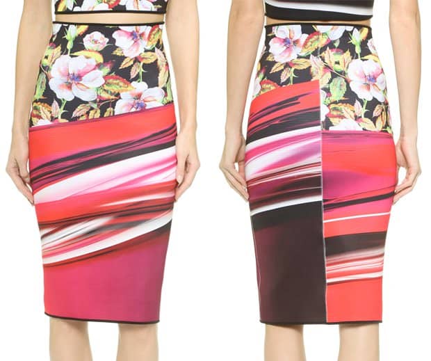 Clover Canyon Botanical Wave Reversible Pencil Skirt