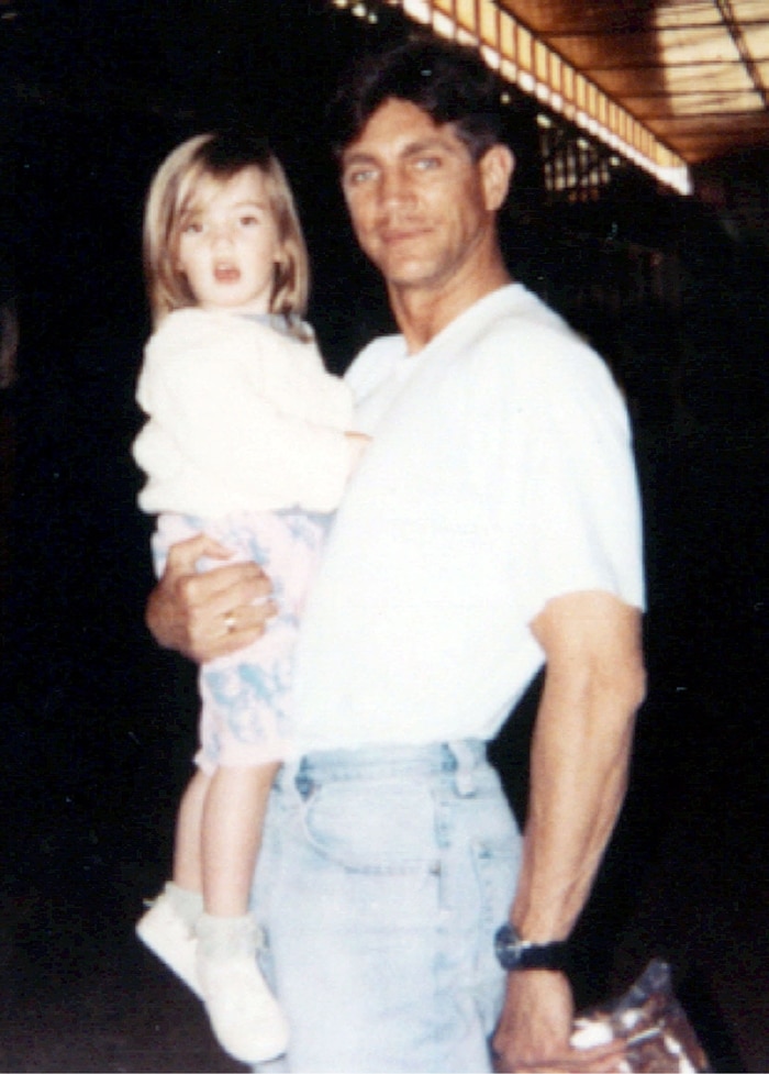 Emma Roberts with her father, actor Eric Roberts, in 2001
