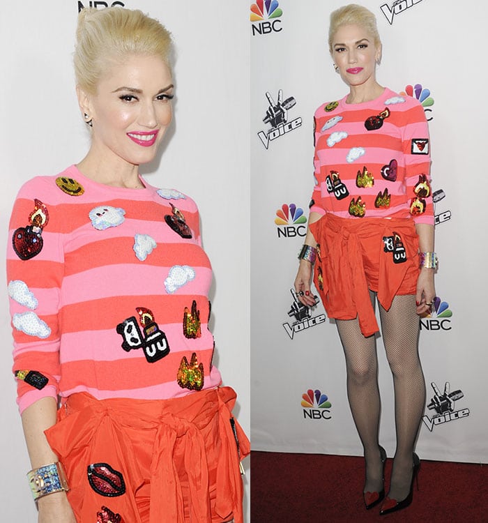 Gwen Stefani at NBC's The Voice season 7 red carpet event held at HYDE Sunset Kitchen + Cocktails in West Hollywood on December 8, 2014