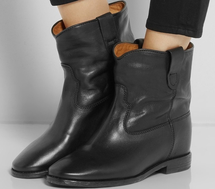 Isabel Marant Étoile Cluster Leather Concealed-Wedge Ankle Boots