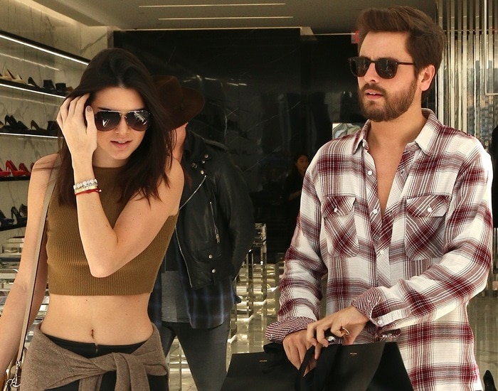 Kendall Jenner and Scott Disick doing some shopping in Beverly Hills on December 23, 2014