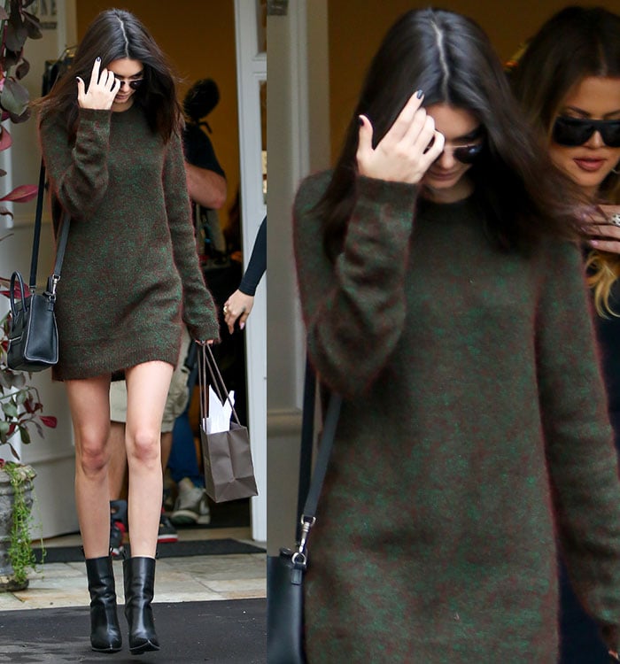Kendall Jenner shows off her new shorter dark locks