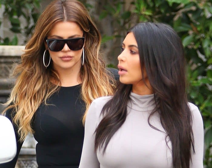 Khloe and Kim Kardashian spotted out in Beverly Hills filming the upcoming 10th season of ‘Keeping Up with the Kardashians’ on December 19, 2014