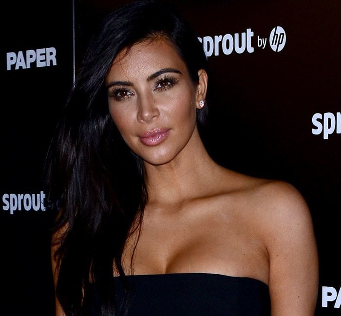 Kim Kardashian wearing a bandeau by Mugler