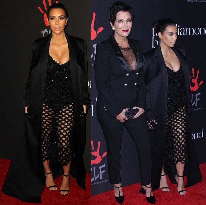 Kim Kardashian and Kris Jenner on the red carpet at the 2014 Diamond Ball held at The Vineyard in Beverly Hills on December 11, 2014