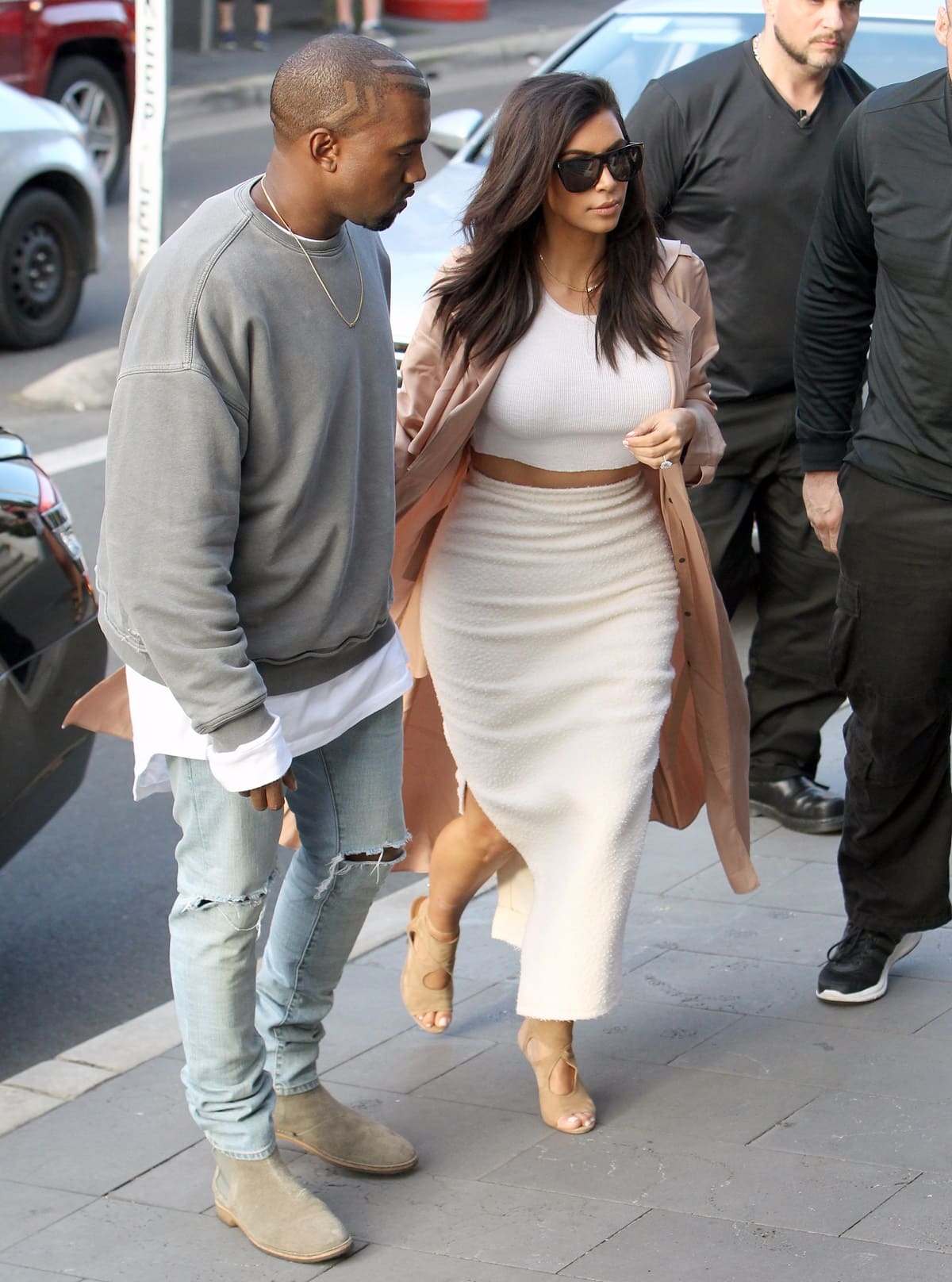 Kim Kardashian on a lunch date with Kanye West in Sydney