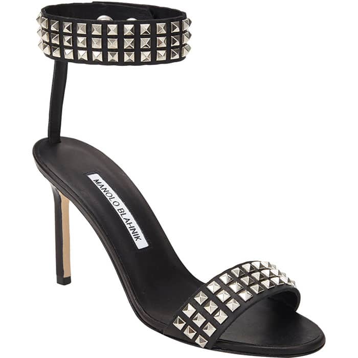 Manolo Blahnik Studded Rocco Ankle-Band Sandals