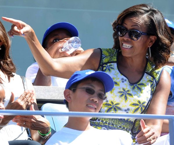 Michelle Obama at the 2013 Arthur Ashe Kids Day held at USTA Billie Jean King National Tennis Center in New York on August 24, 2013