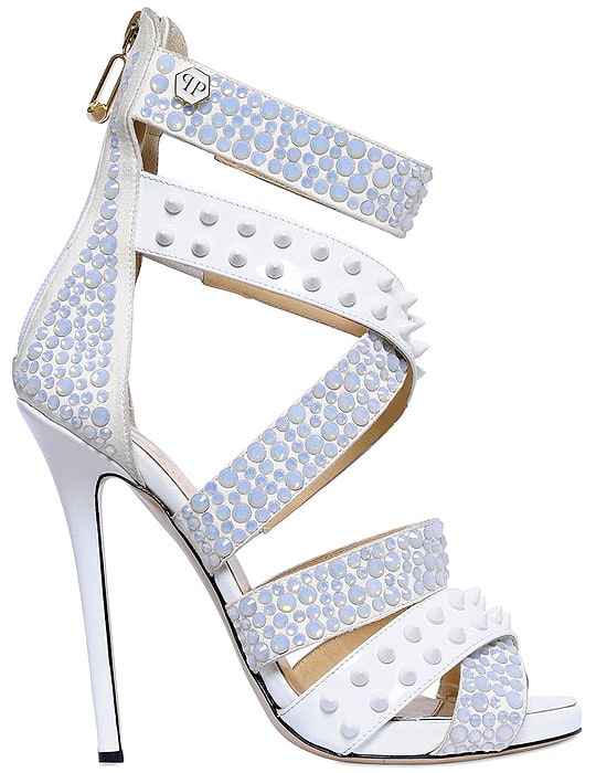 Philipp Plein Crystals-and-Studs-Embellished Leather Sandals