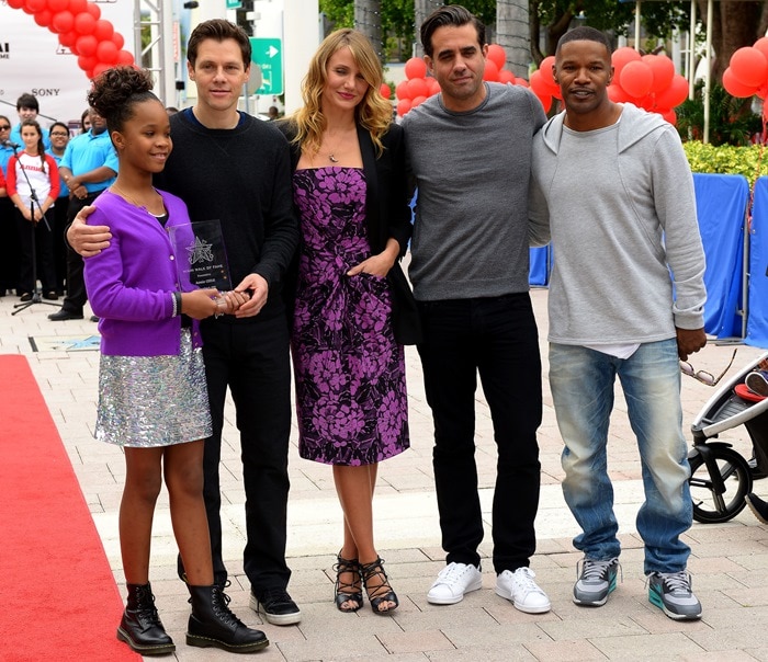 Cameron Diaz was joined by her co-stars Quvenzhane Wallis, Bobby Cannavale, and Jamie Foxx