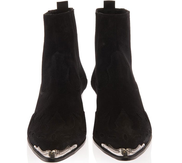 Saint Laurent Duckies Western Suede Boots