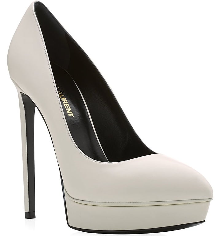 Saint Laurent Janis Platform Pumps in White