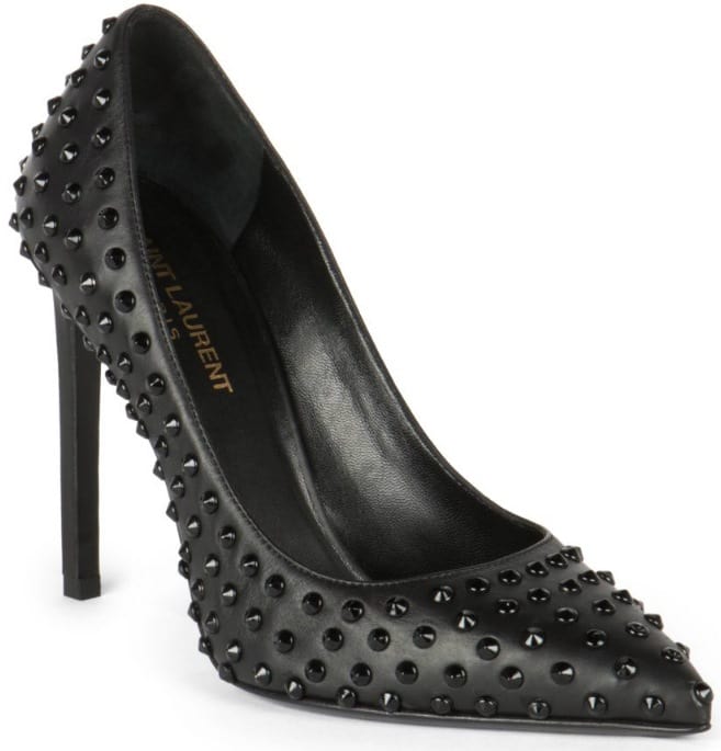 Saint Laurent Studded Leather Paris Pumps