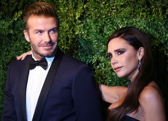 The fashionable couple, Victoria and David Beckham posed for pictures outside the London Palladium, radiating glamour