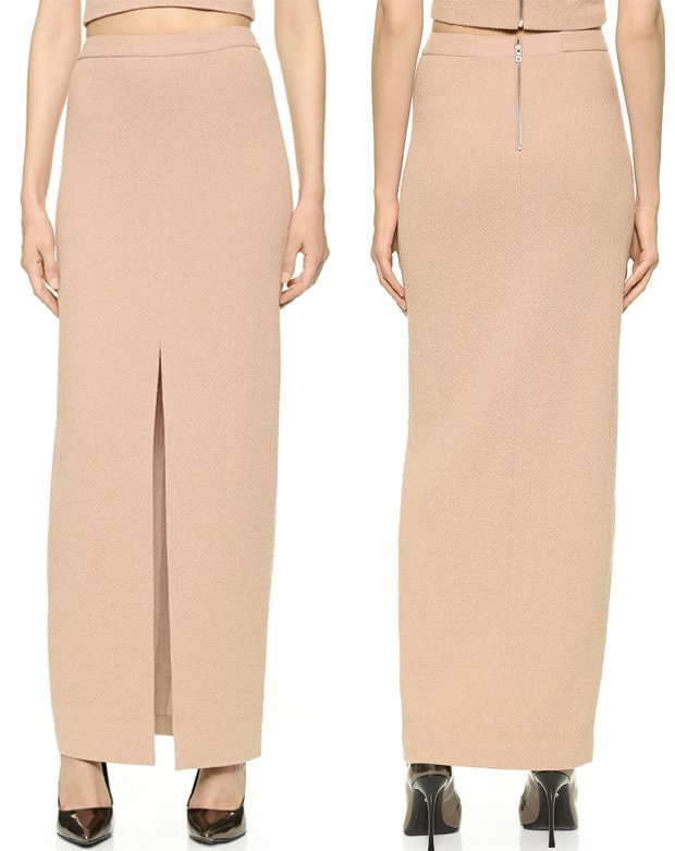 alice + olivia Abby Slit Maxi Skirt