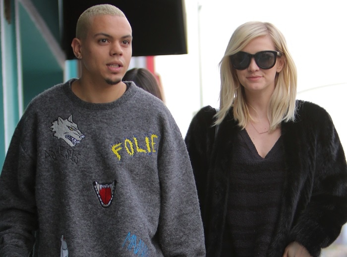 Ashlee Simpson Christmas shopping with her husband, Evan Ross, in Los Angeles on December 20, 2014