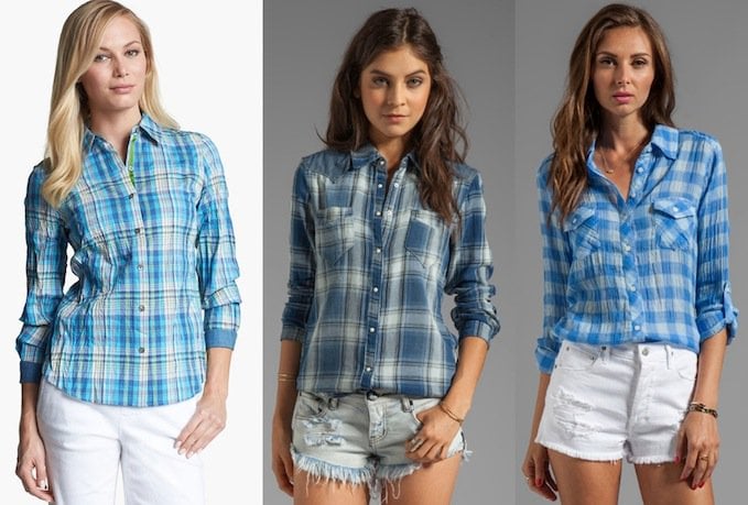 Blue plaid shirts