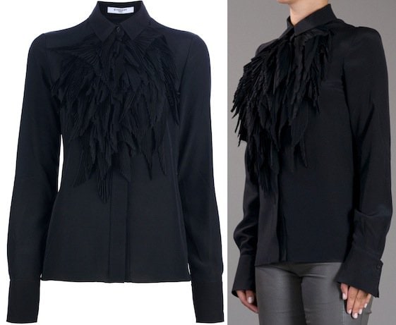 Givenchy Layered Ruffle Panel Blouse in Black