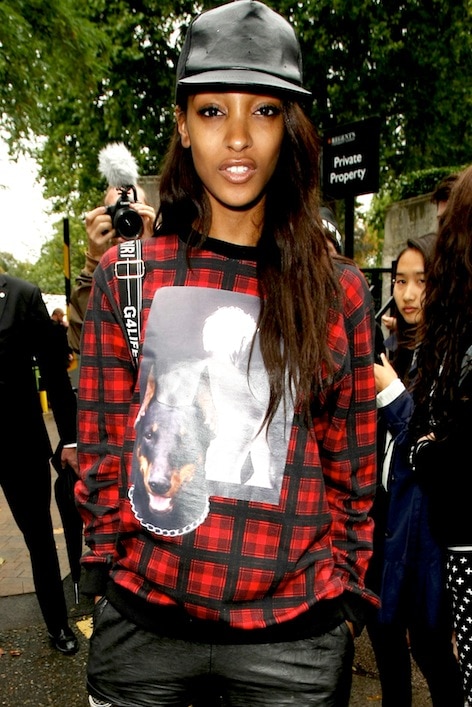 Jourdan Dunn's Givenchy Doberman and Photo sweatshirt