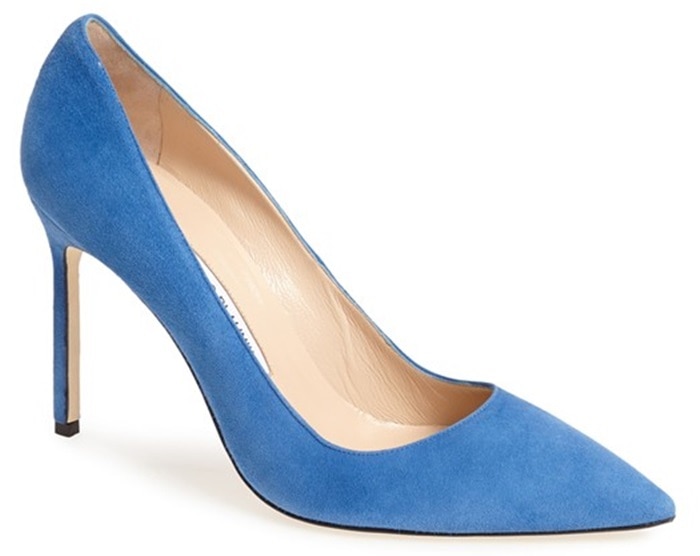 Manolo Blahnik BB Pumps in Blue Suede