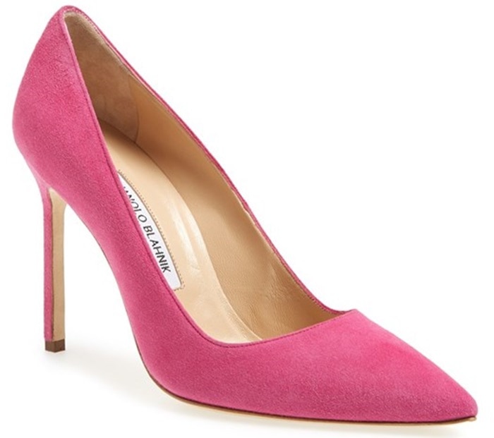 Manolo Blahnik BB Pumps in Pink Suede