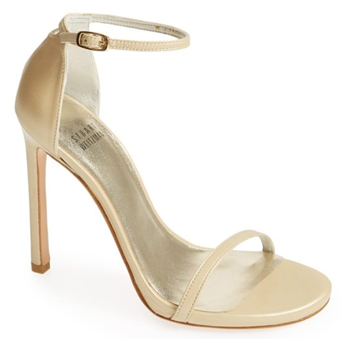 Stuart Weitzman Nudist Sandals in Pale Gold