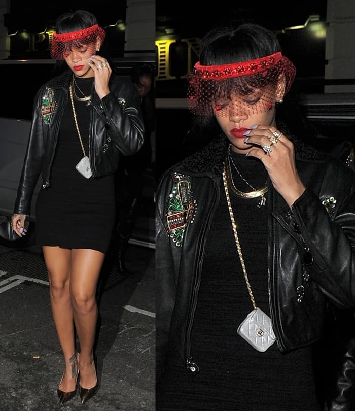 Rihanna outside Tramp club in London, England, on March 26, 2014