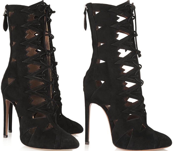 Alaia Cutout Suede Boots