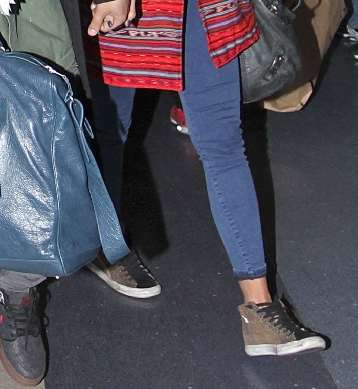 Ashlee Simpson's Golden Goose leopard suede slide sneakers