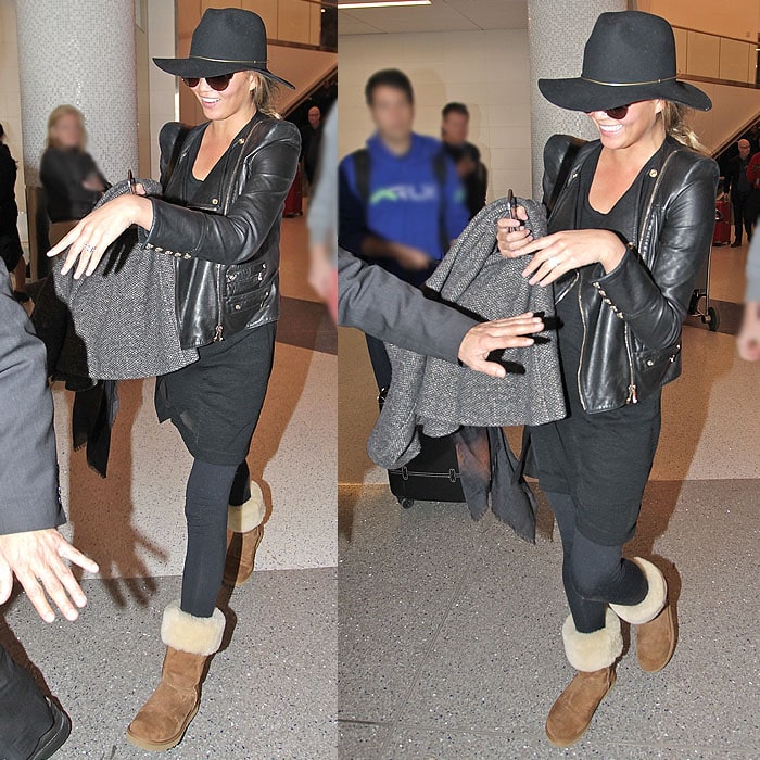 Chrissy Teigen uggs LAX airport 1