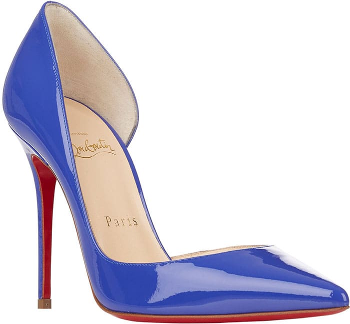 Christian Louboutin Iriza Half d'Orsay Pumps blue patent