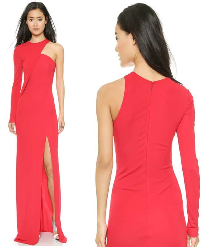 Cut25 by  Yigal Azrouël One Shoulder Long Sleeve Gown