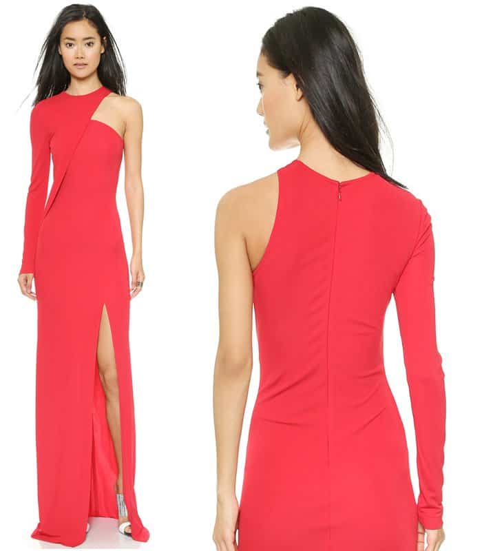 Cut25 by Yigal Azrouel One Shoulder Long Sleeve Gown