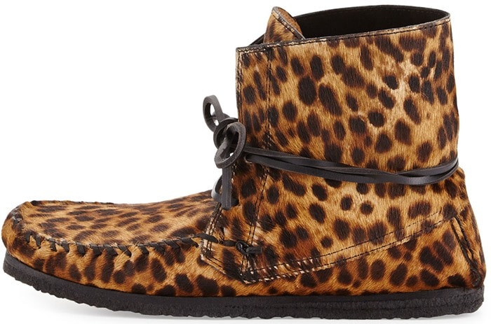 Isabel Marant Flavie Leopard-Print Calf Hair Moccasin Boot