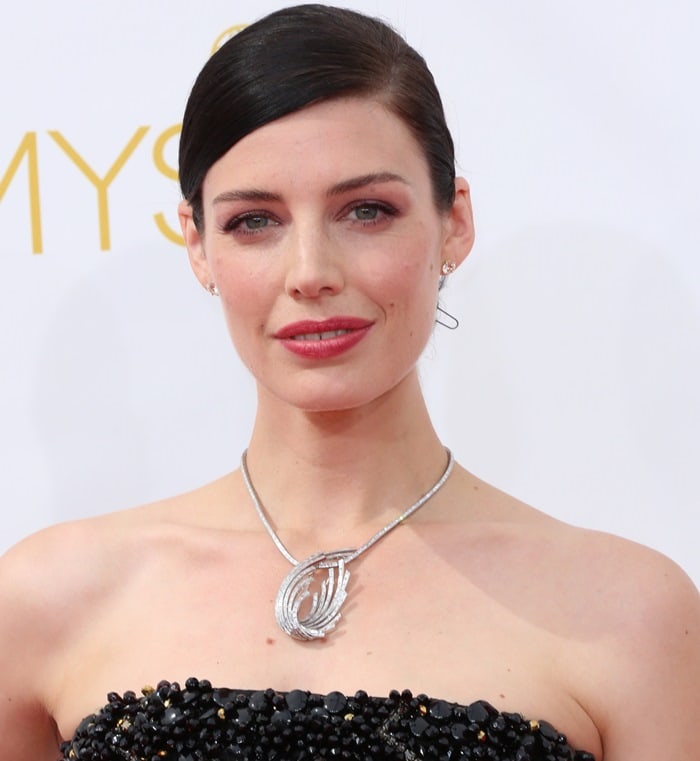 Jessica Pare at the 2014 Emmy Awards at the Nokia Theatre in Los Angeles on August 25, 2014