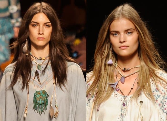 Models at the Etro Spring/Summer 2015 runway during Milan Fashion Week in Italy