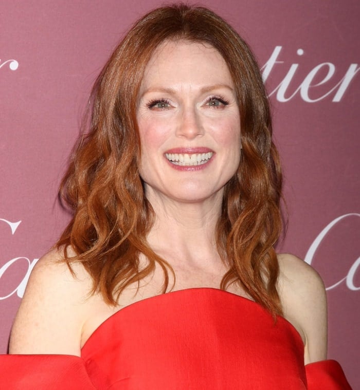 Julianne Moore's coral dress from the Delpozo Spring 2015 collection