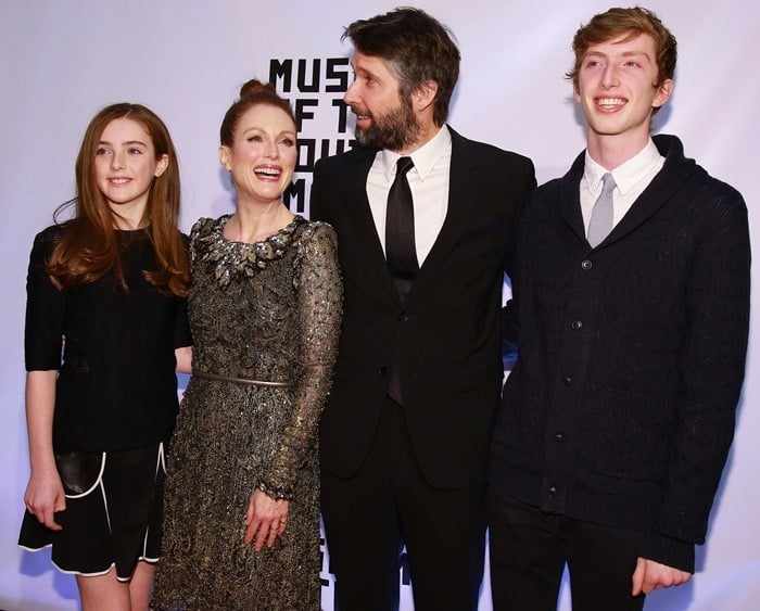 Julianne Moore was joined at the gala by lookalike daughter Liv, son Caleb, and director husband Bart Freundlich