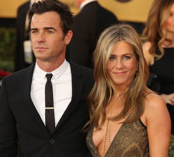 Jennifer Aniston and Justin Theroux attend the 2015 SAG Awards amidst growing concerns over her alcohol consumption