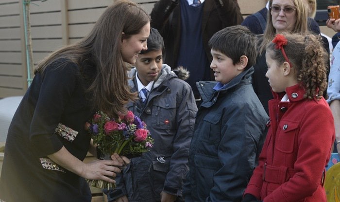 Kate Middleton interacted with some of the students at the school