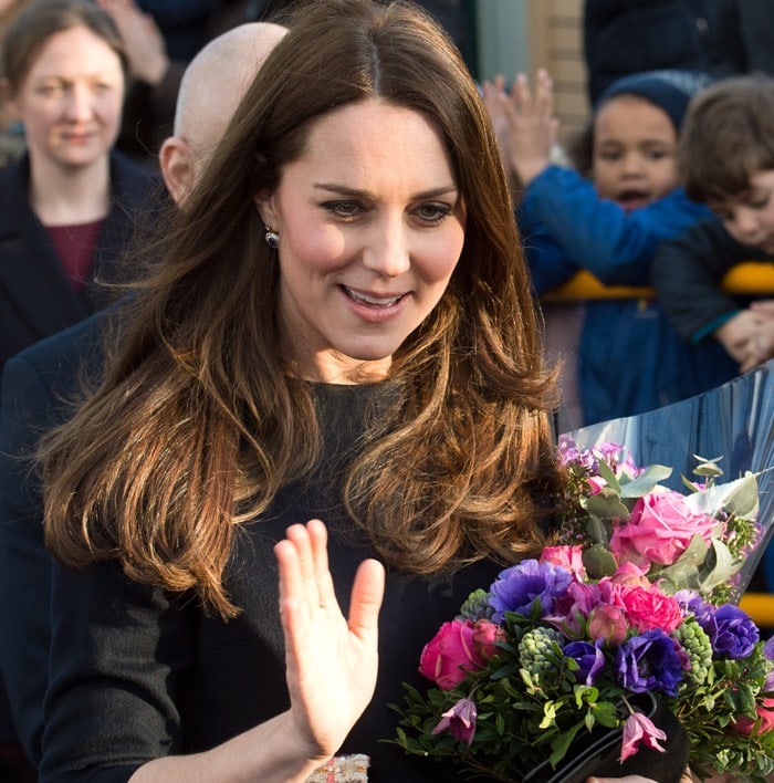 Catherine, Duchess of Cambridge (aka Kate Middleton) at the Barlby Primary School in London on January 15, 2015