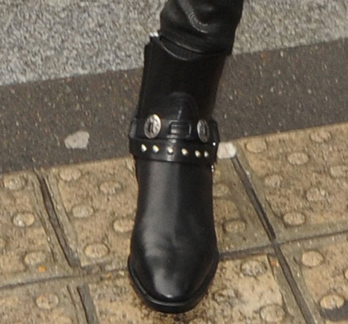 Kendall Jenner's Western-inspired biker boots by Saint Laurent