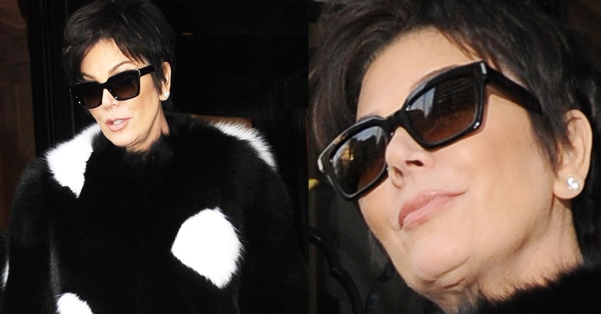 Kris Jenner's Fox Fur Coat With Polka Dot Embellishments