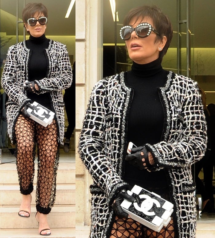 Kris Jenner's see-through mesh pants from Chanel