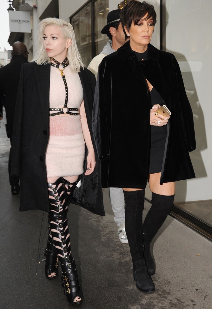 Kris Jenner visits Yves Saint Laurent and Givenchy before meeting daughter Kendall for lunch at a restaurant in Paris on January 26, 2015